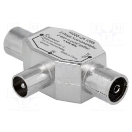 10 pcs : - Splitter, coaxial 9.5mm socket x2,coaxial 9.5mm plug