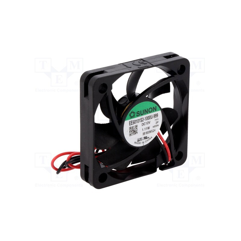 10 pcs : EE50101S2-1000U-999 - Fan: DC, axial, 12VDC, 50x50x10mm, 18.59m3/h, 25.6dBA, 4700rpm