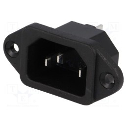 10 pcs : - Connector: AC supply, socket, male, 10A, 250VAC, IEC 60320, C14 (E)