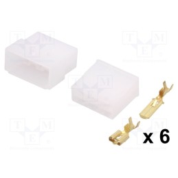 10 pcs : - Terminal: flat, female/male, crimped, for cable, insulated, 2.5mm2