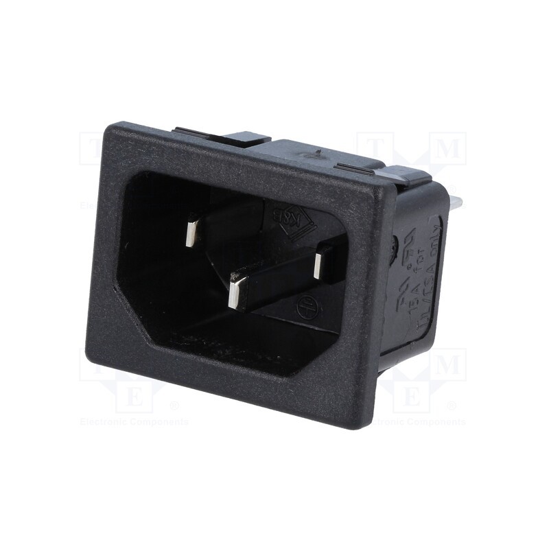 10 pcs : - Connector: AC supply, socket, male, 10A, IEC 60320, C14 (E)