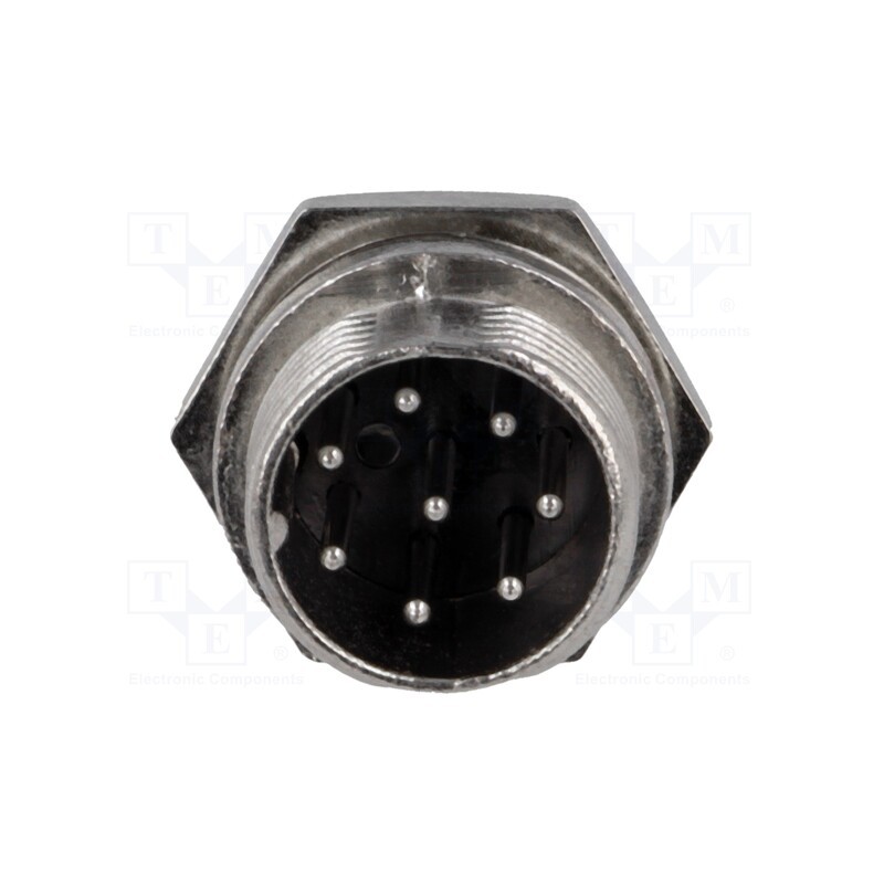 10 pcs : - Socket, microphone, male, PIN: 8, for panel mounting