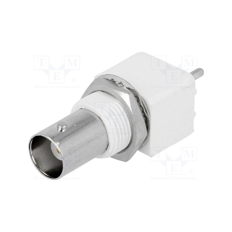 10 pcs : - Socket, BNC, female, insulated, straight, THT, for panel mounting