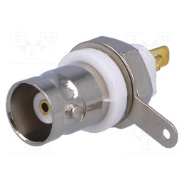 10 pcs : - Socket, BNC, female, insulated, straight, soldering