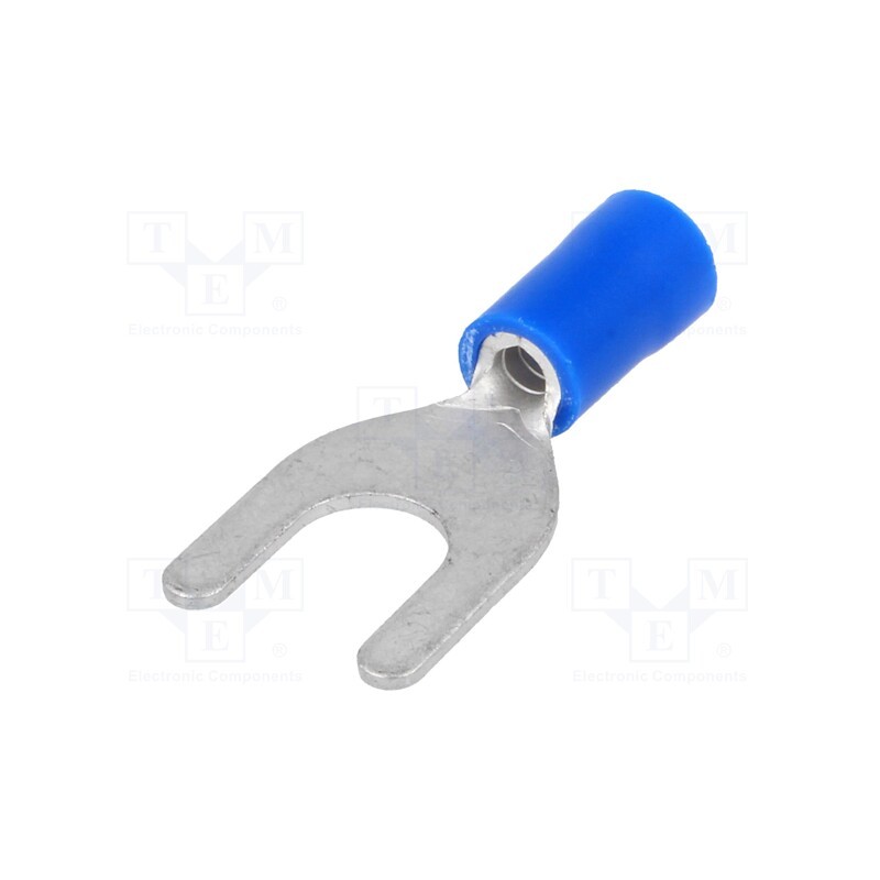 50 pcs : ST-096/B - Tip: fork, M6, Ø: 6.4mm, 1.5÷2.5mm2, crimped, for cable, insulated