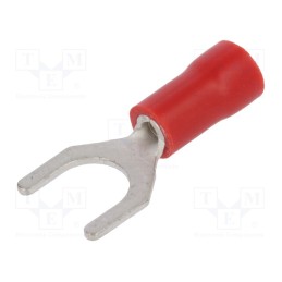50 pcs : ST-096/R - Tip: fork, M6, Ø: 6.4mm, 0.5÷1mm2, crimped, for cable, insulated, red