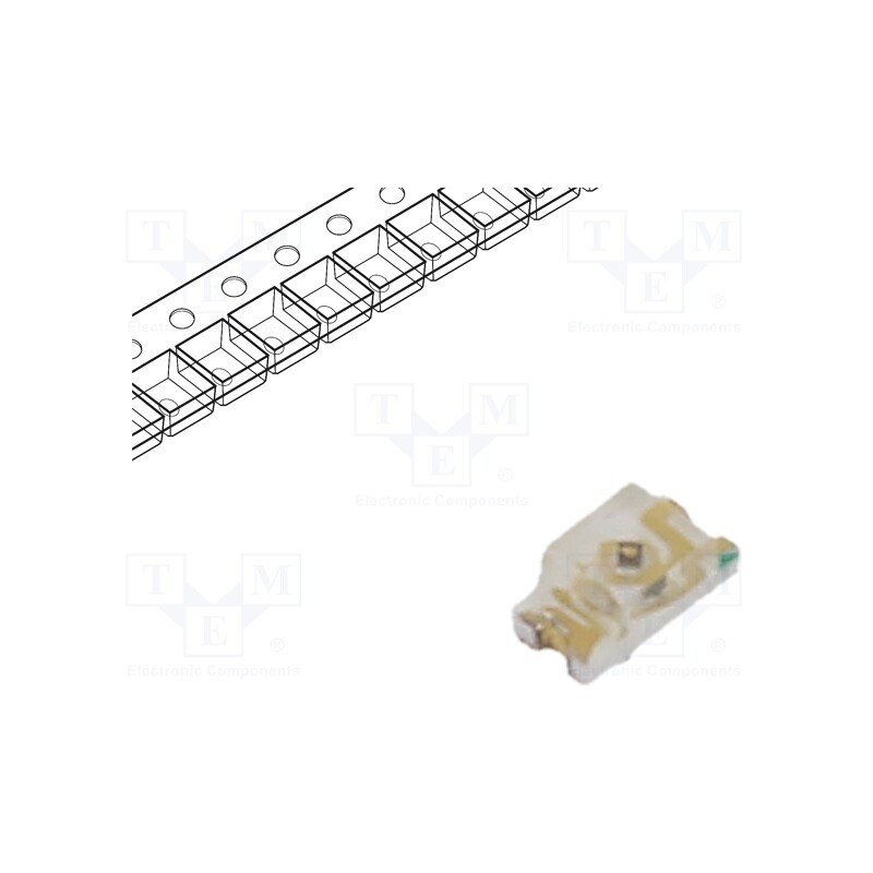 20 pcs : 598-8070-107F - LED, SMD, 0603, green, 12÷43mcd, 1.6x0.8x0.7mm, 140°, 1.8÷2.4V, 20mA