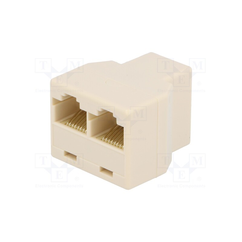 10 pcs : - Splitter, Cat: 5e, Layout: 8p8c, RJ45 socket,RJ45 socket x2, Y