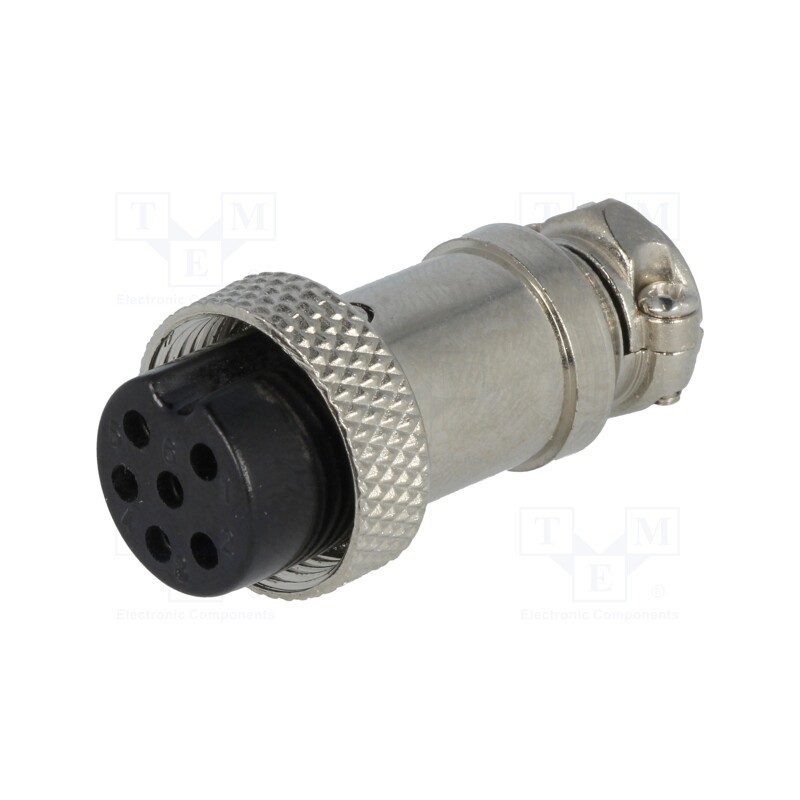 10 pcs : - Plug, microphone, female, PIN: 6, for cable, straight