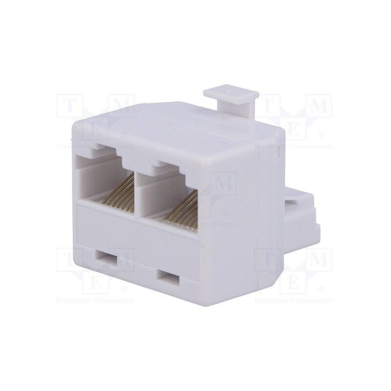 10 pcs : - Splitter, Layout: 8p8c, RJ45 socket x2,RJ45 plug