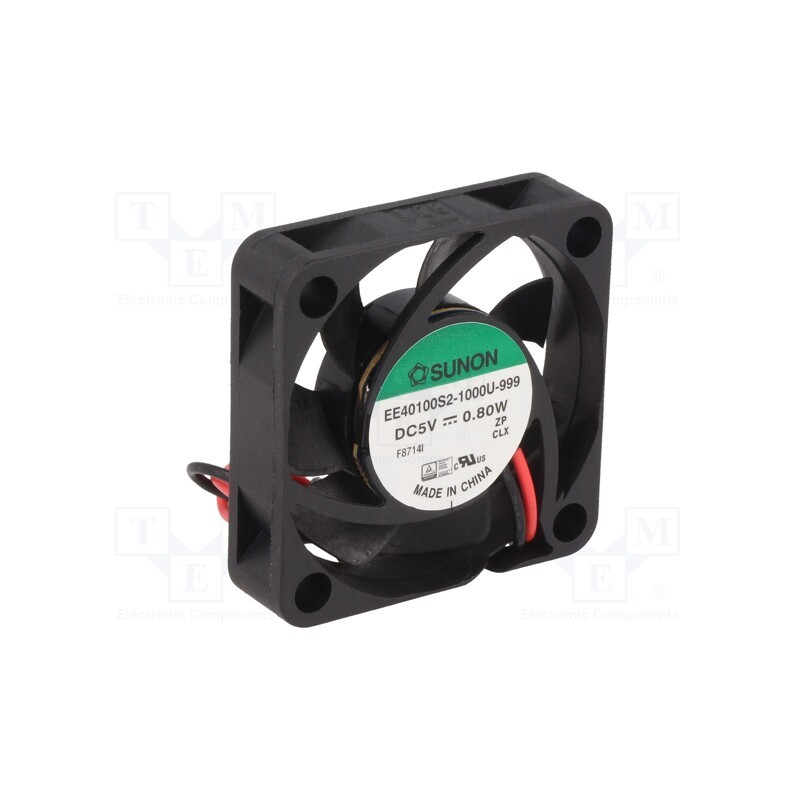 10 pcs : EE40100S2-1000U-999 - Fan: DC, axial, 5VDC, 40x40x10mm, 11.99m3/h, 23dBA, slide bearing