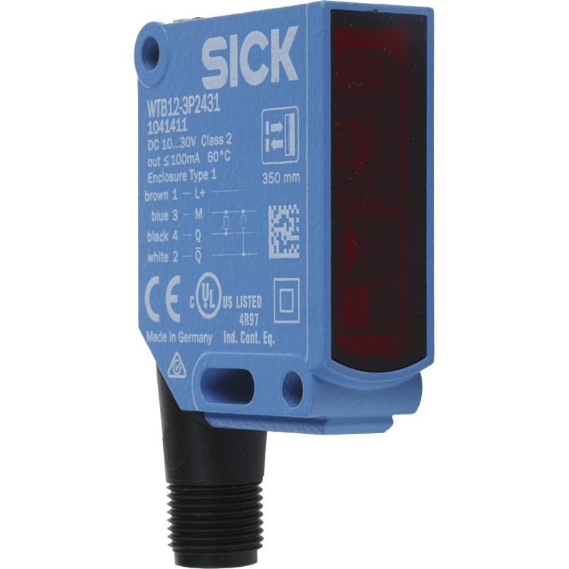 1 pcs - Sick Background Suppression Photoelectric Sensor, Block Sensor, 20 mm - 350 mm Detection Range