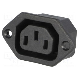 10 pcs : - Connector: AC supply, socket, female, 10A, 250VAC, IEC 60320