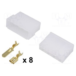 10 pcs : - Terminal: flat, female/male, crimped, for cable, insulated, 2.5mm2