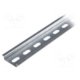 10 pcs : - DIN rail, TS35, L: 1m, perforated, zinc-plated steel