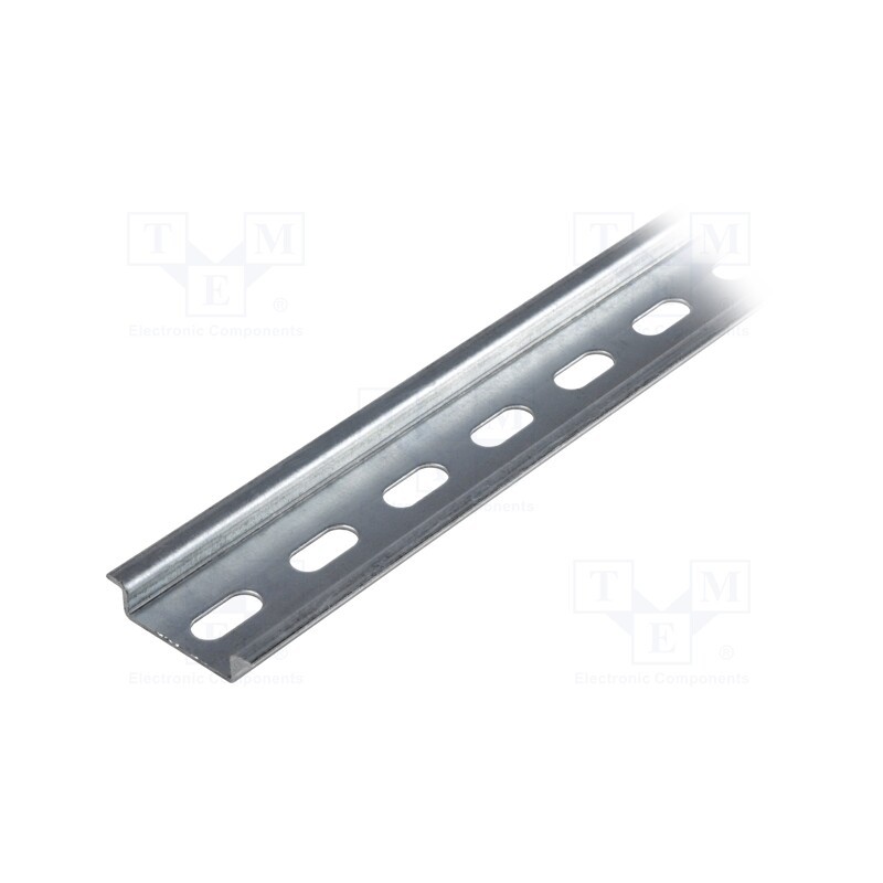 10 pcs : - DIN rail, TS35, L: 1m, perforated, zinc-plated steel