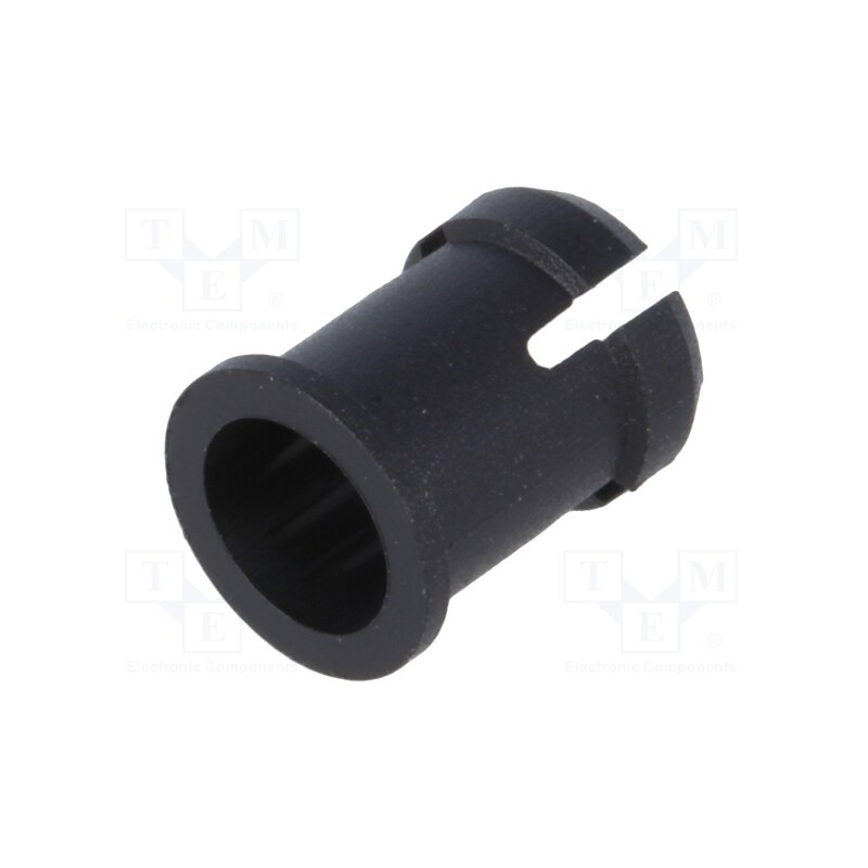 10 pcs : C-174L - LED holder, 5mm, one-piece, black, UL94V-2, L: 9mm, Mat: polyamide