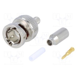 10 pcs : - Plug, BNC, male, straight, 93Ω, RG179,RGB VideoKabel, Ømax: 2.8mm