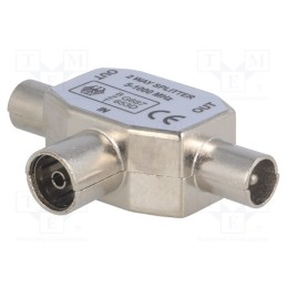 10 pcs : - Splitter, coaxial 9.5mm socket,coaxial 9.5mm plug x2