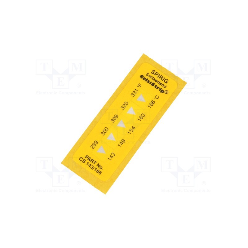 10 pcs : CS-143/166 - Temperature indicator, 143°C,149°C,154°C,160°C,166°C, °C,°F