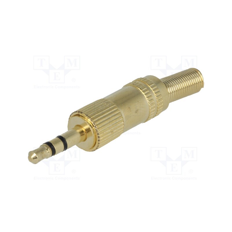 10 pcs : - Plug, Jack 3,5mm, male, stereo,with strain relief, ways: 3
