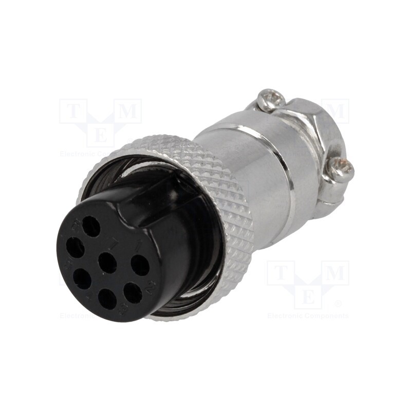 10 pcs : - Plug, microphone, female, PIN: 7, for cable, straight