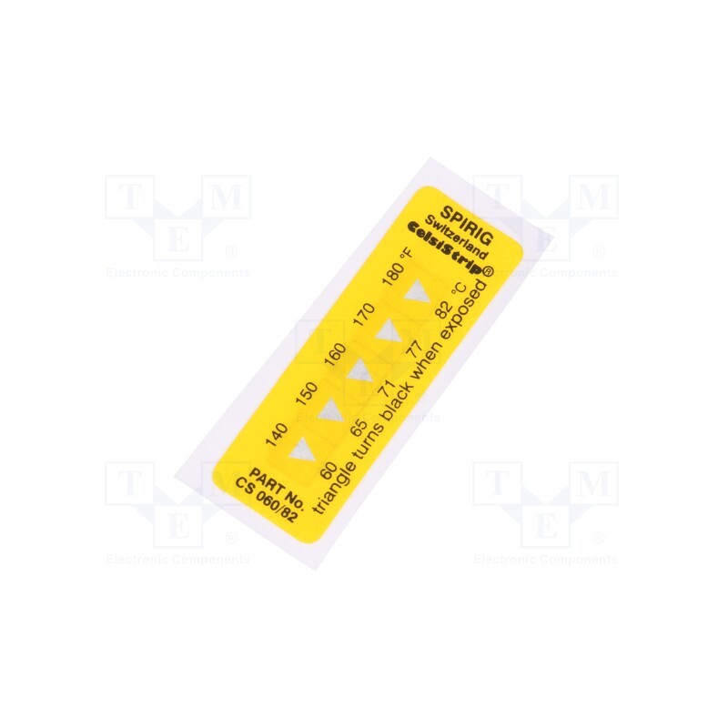 10 pcs : CS-060/082 - Temperature indicator, 60°C,66°C,71°C,77°C,82°C, °C,°F, 15x45mm