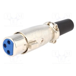 10 pcs : - Plug, XLR, female, PIN: 3, straight, for cable