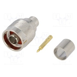 10 pcs : - Plug, N, male, straight, H1000, crimped, gold-plated