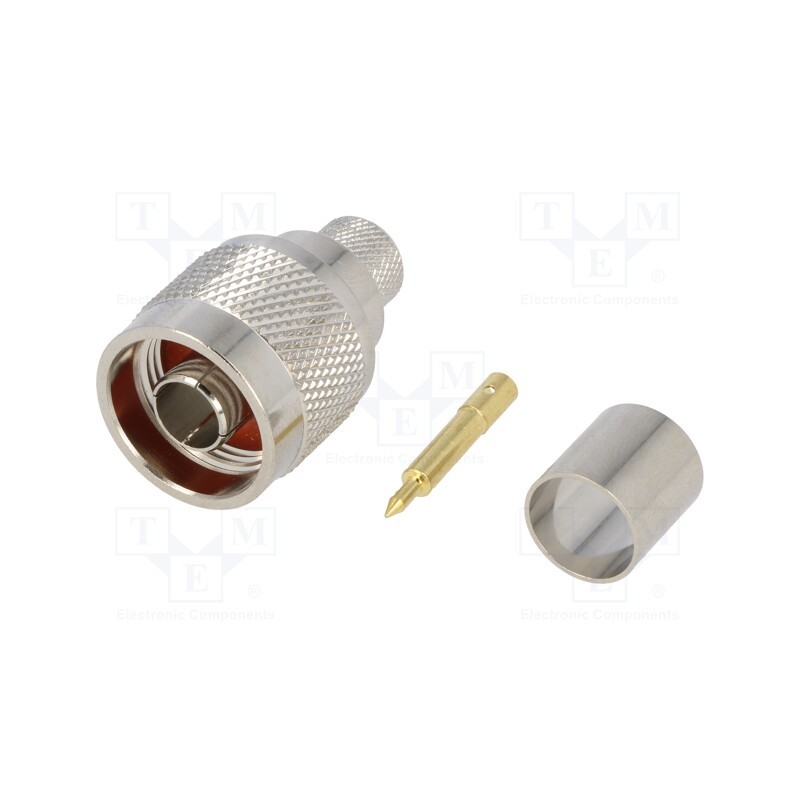 10 pcs : - Plug, N, male, straight, H1000, crimped, gold-plated