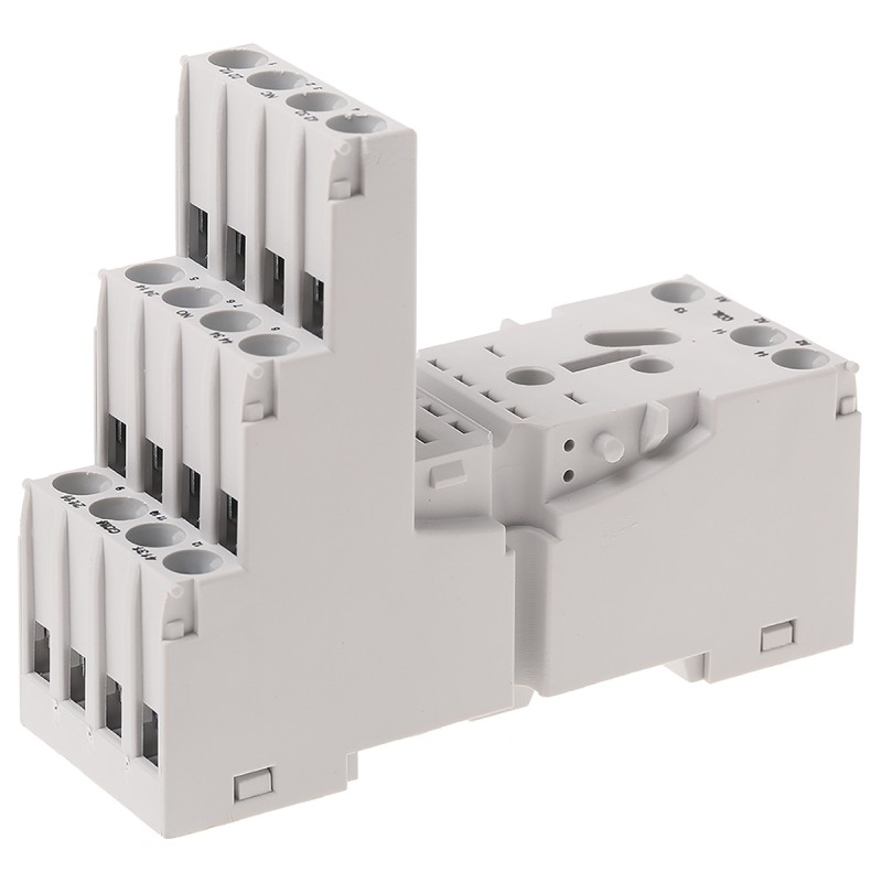 1 pcs - Relpol 14 Pin 300V ac DIN Rail, Panel Mount Relay Socket, for use with R4N Series Relay