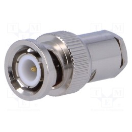 10 pcs : - Plug, BNC, male, straight, 75Ω, RG59, clamp,crimped, for cable, PTFE