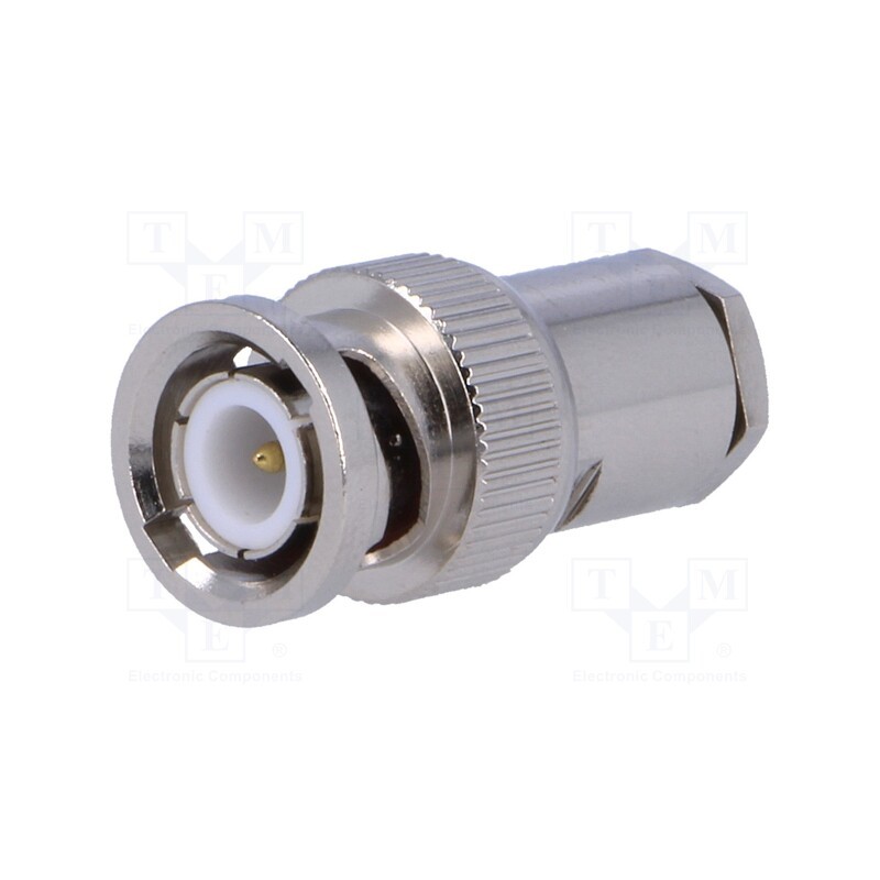 10 pcs : - Plug, BNC, male, straight, 75Ω, RG59, clamp,crimped, for cable, PTFE