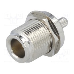 10 pcs : - Socket, N, female, straight, RG58, crimped, for panel mounting