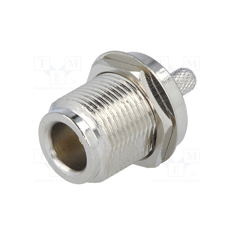 10 pcs : - Socket, N, female, straight, RG58, crimped, for panel mounting