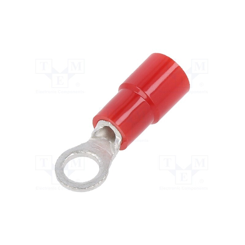 50 pcs : TMEX 1.25-3.5S-RED - Tip: ring, M3,5, Ø: 3.7mm, 0.3÷1.65mm2, crimped, for cable, tinned