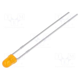 20 pcs : L-7104SED - LED, 3mm, orange, 500÷1100mcd, 50°, Front: convex, 2÷2.5V
