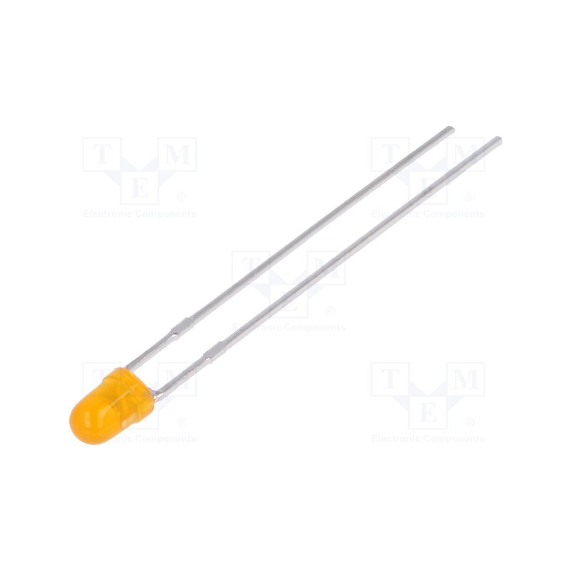 20 pcs : L-7104SED - LED, 3mm, orange, 500÷1100mcd, 50°, Front: convex, 2÷2.5V