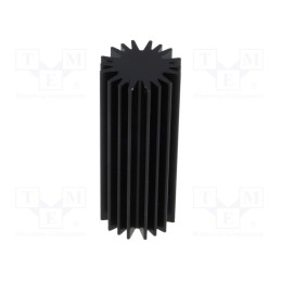 10 pcs : SK58550SA - Heatsink, LED, Ø: 20mm, H: 50mm, black