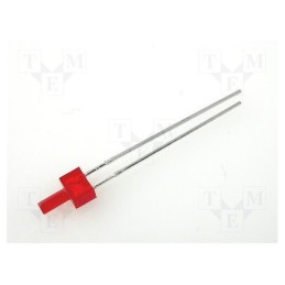 20 pcs : L-13ID - LED, 2mm, red, 5÷10mcd, 70°, Front: flat, 2÷2.5V, 4.8x2.5mm, THT