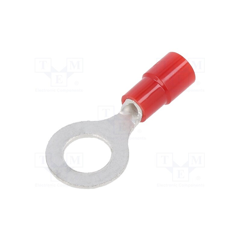 50 pcs : TMEX 1.25-6-RED - Tip: ring, M6, Ø: 6.4mm, 0.3÷1.65mm2, crimped, for cable, insulated