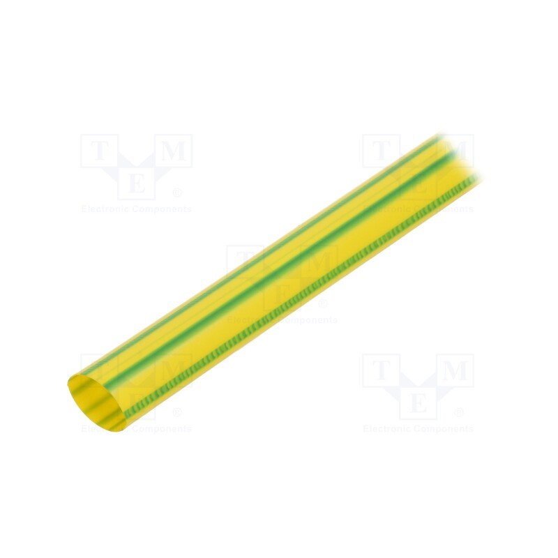 10 m : WRJCC1901950010030K1 - Heat shrink sleeve, glueless, 2: 1, 19mm, L: 1m, yellow-green