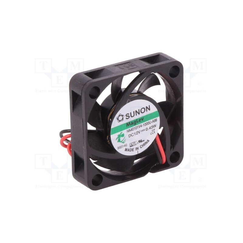 10 pcs : HA40101V4-1000U-A99 - Fan: DC, axial, 12VDC, 40x40x10mm, 9.13m3/h, 15.7dBA, Vapo, 5000rpm