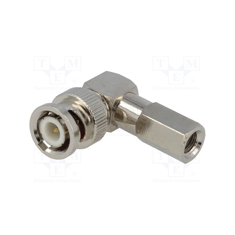 10 pcs : - Plug, BNC, male, angled 90°, twist-on, for cable
