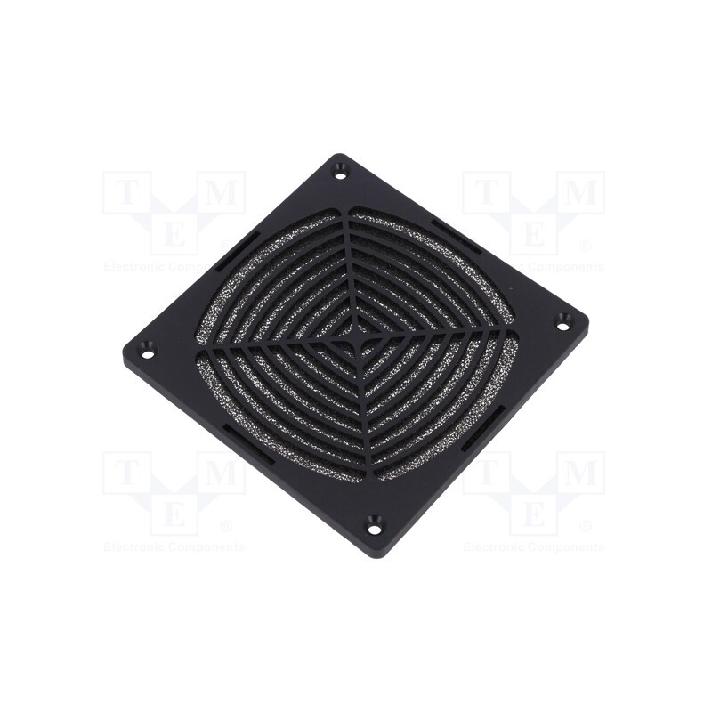 10 pcs : D-1-2-3 - Guard, plastic, 120x120mm, screw, with filter, black