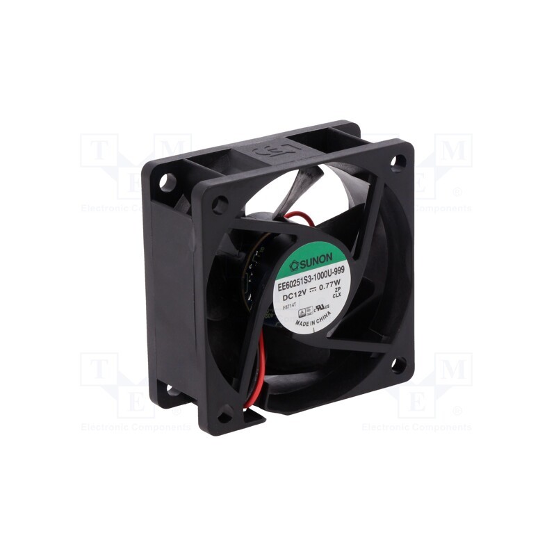 10 pcs : EE60251S3-1000U-999 - Fan: DC, axial, 12VDC, 60x60x25mm, 27.04m3/h, 16.7dBA, 3100rpm