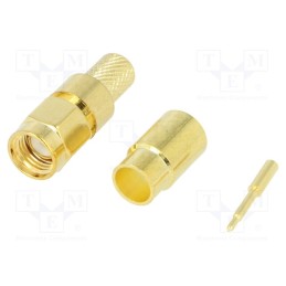 10 pcs : - Plug, SMA, male, straight, H155, crimped, for cable, gold-plated