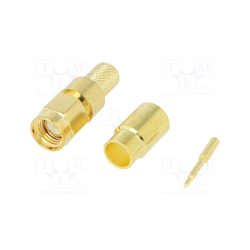 10 pcs : - Plug, SMA, male, straight, H155, crimped, for cable, gold-plated