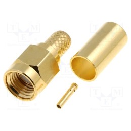 10 pcs : - Plug, RP-SMA, female, straight, RG58, crimped, for cable