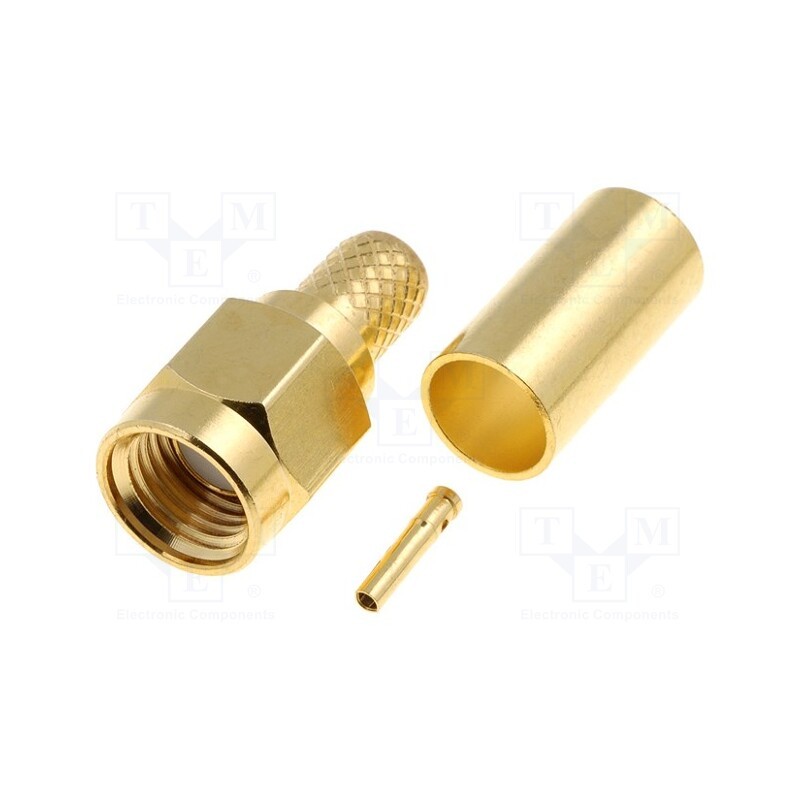 10 pcs : - Plug, RP-SMA, female, straight, RG58, crimped, for cable